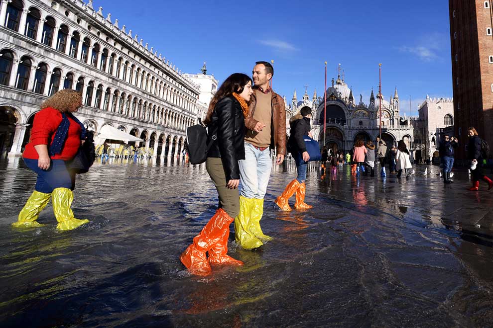 Flooded Venice awash with colourful plastic boots Phnom Penh Post